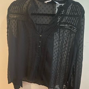 Zara Black Sheer Blouse